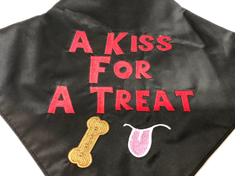 A Kiss for A Treat Embroidered Bandana Large