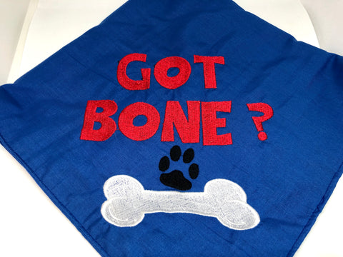 Got Bone? Embroidered Bandana Medium