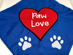 Paw Love Embroidered Bandana Large