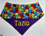 Personalized Colorful Dogs Embroidered Bandana