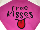 Free Kisses Embroidered Bandana Large