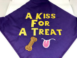 A Kiss for A Treat Embroidered Bandana Large