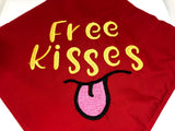 Free Kisses Embroidered Bandana Large