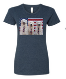 Woman Dog & Flag Shirt
